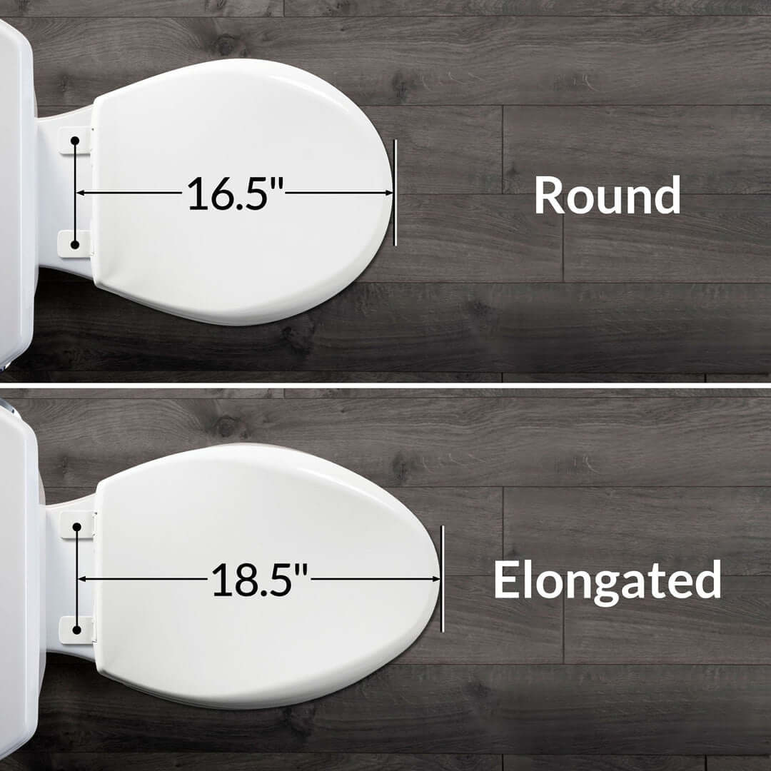 Slim Two Smart Bidet Seat - 2 seats from above comparing dimensions between round and elongated styles