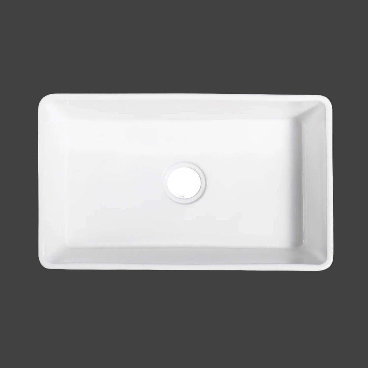 Calabria 30" Rectangular White Ceramic Farmhouse Sink