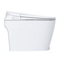 Side view of the Bio Bidet Discovery DLX Smart Toilet showcasing its sleek, tankless design and modern elegance.