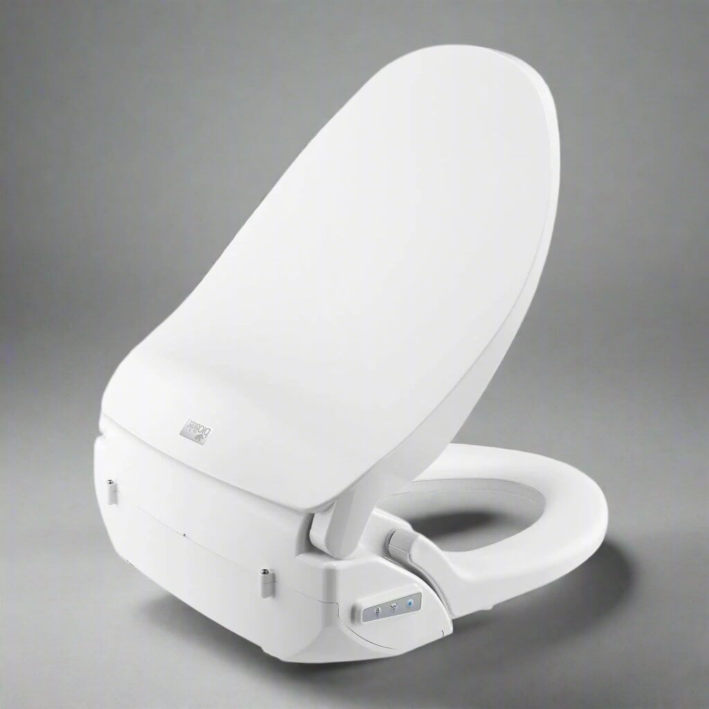 Bio Bidet Slim Two Smart Bidet Toilet Seat, featuring a sleek design and remote control for added convenience.