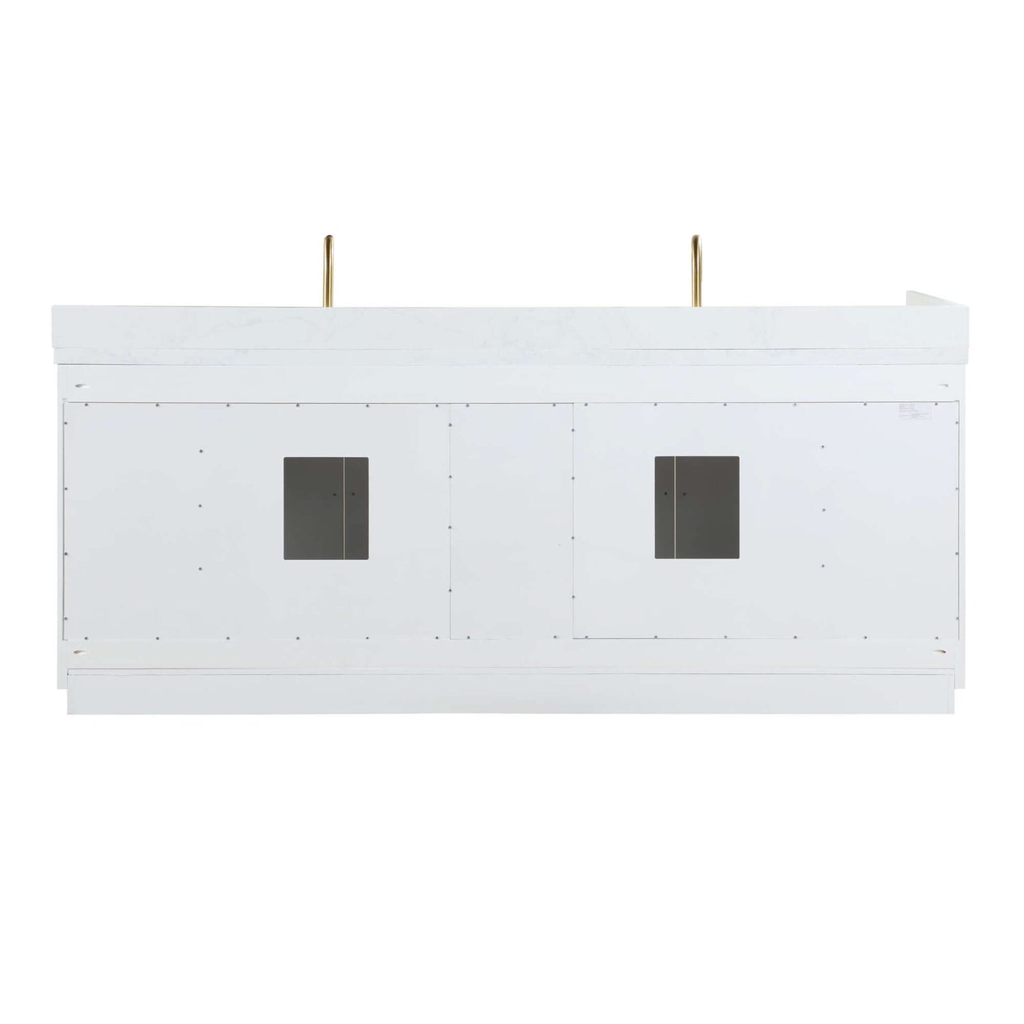 Altair Gavino 84 Double Sink Bathroom Vanity in light brown with stone top, featuring clean lines and modern design.