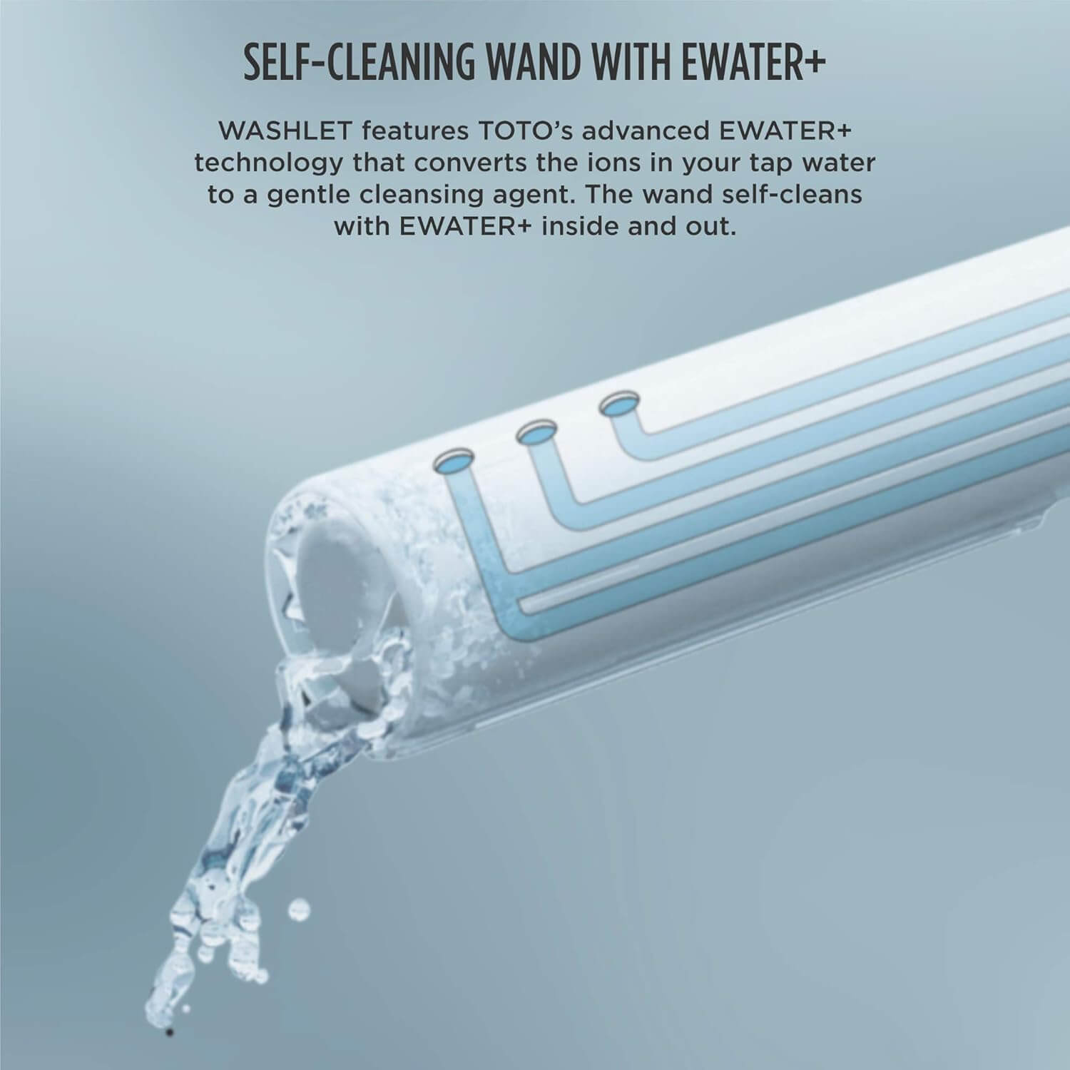 Self-cleaning wand with EWATER+ technology for TOTO Neorest AS Smart Bidet Toilet, ensuring hygienic cleansing.