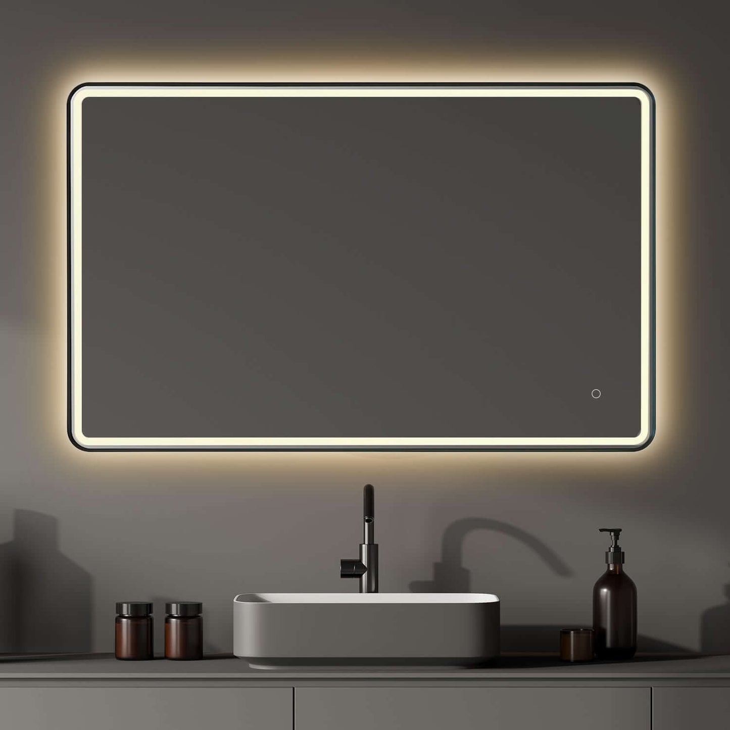 Viaggi Modern Rectangle Bathroom/Vanity LED Lighted Wall Mirror