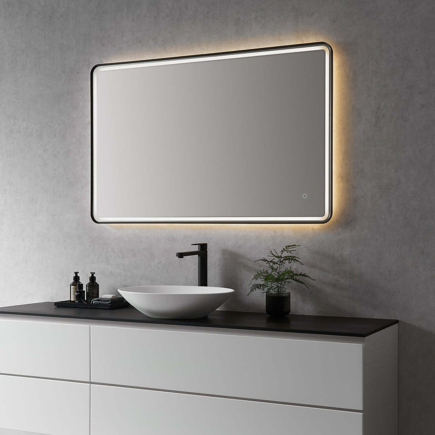 Viaggi Modern Rectangle Bathroom/Vanity LED Lighted Wall Mirror