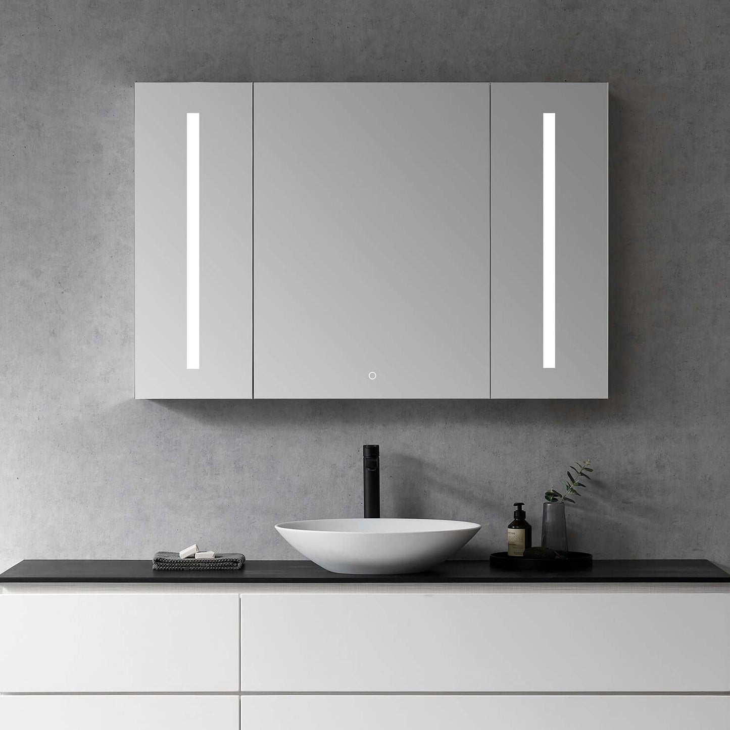 Catola 48" Rectangle Frameless Surface or Recessed Mounted LED Lighted Bathroom Medicine Cabinet