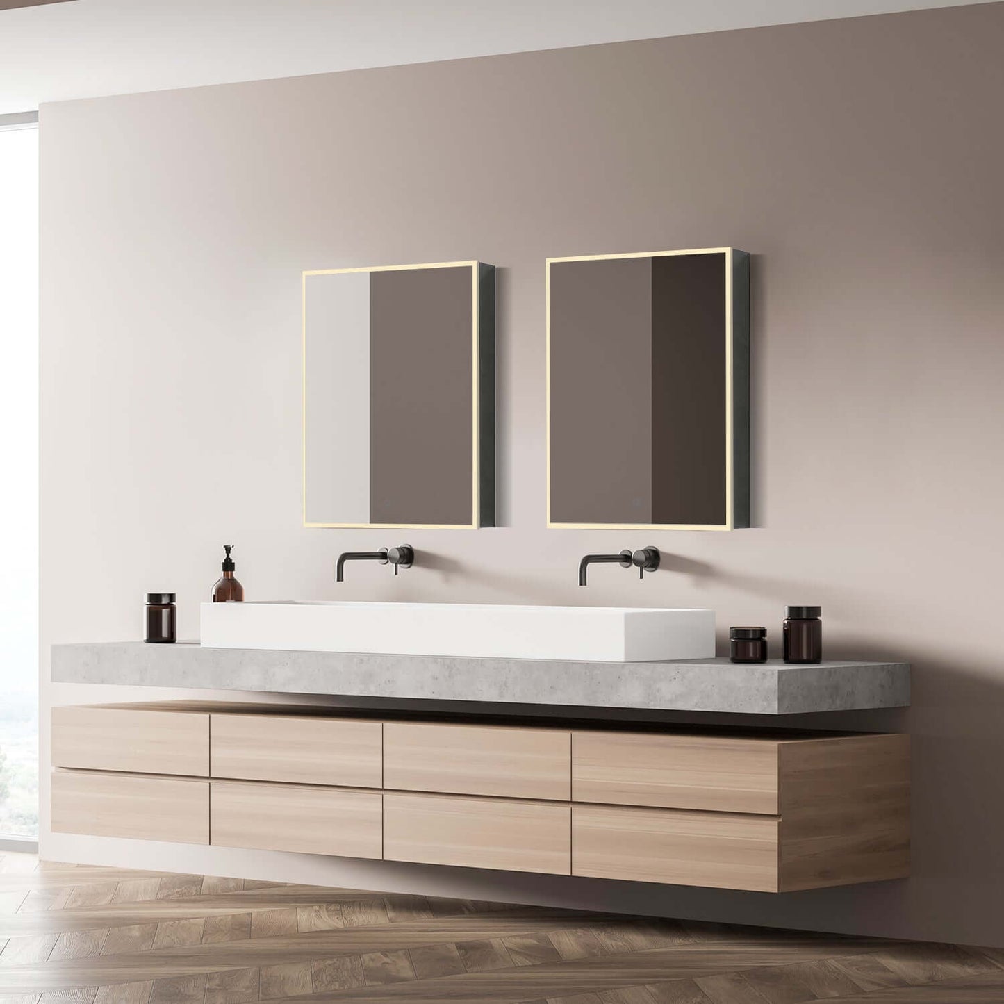 Carsoli Rectangle Frameless Surface/Recessed Mounted LED Lighted Bathroom Medicine Cabinet