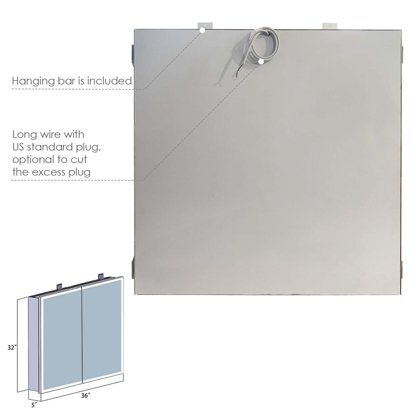 Carsoli Rectangle Frameless Surface/Recessed Mounted LED Lighted Bathroom Medicine Cabinet