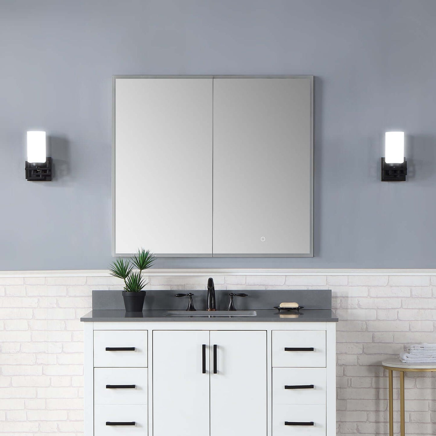 Carsoli Rectangle Frameless Surface/Recessed Mounted LED Lighted Bathroom Medicine Cabinet