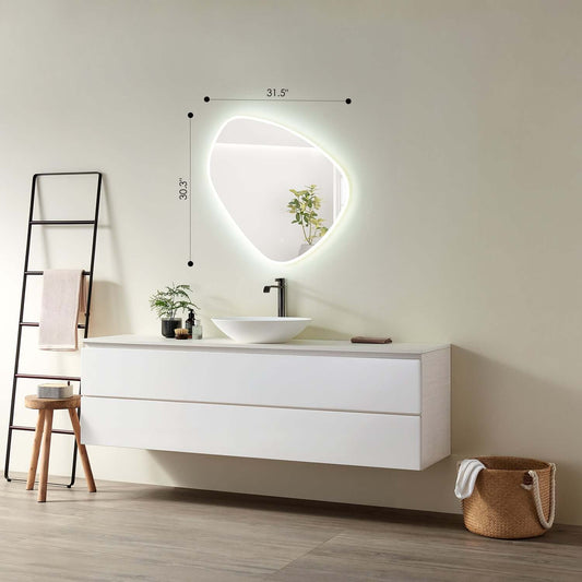 Rasso Novelty Frameless Modern Bathroom/Vanity LED Lighted Wall Mirror