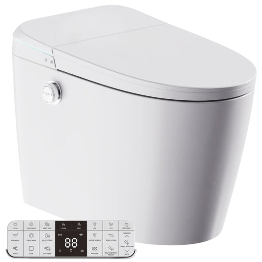 ANZZI ENVO Dia Smart Bidet Toilet with Auto Open Lid, Heated Seat & Foot Sensor Flush