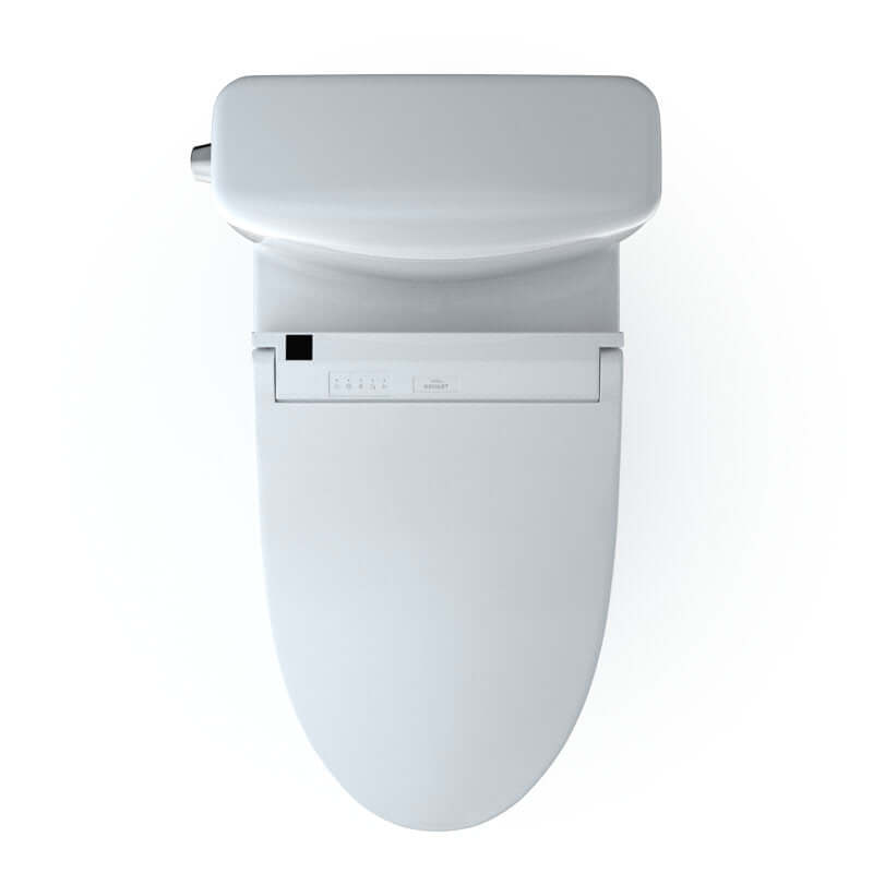 View of top of toilet from above