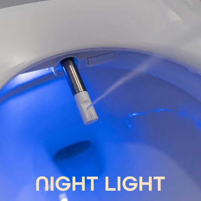 BidetMate 2000 Series Smart Bidet night light feature illuminating the toilet bowl for enhanced visibility.