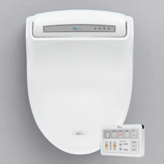 Bio Bidet BB-1000 Supreme Smart Bidet Toilet Seat with control panel for customizable features.