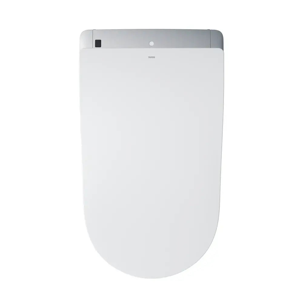 White toilet seat with silver trim on a white background