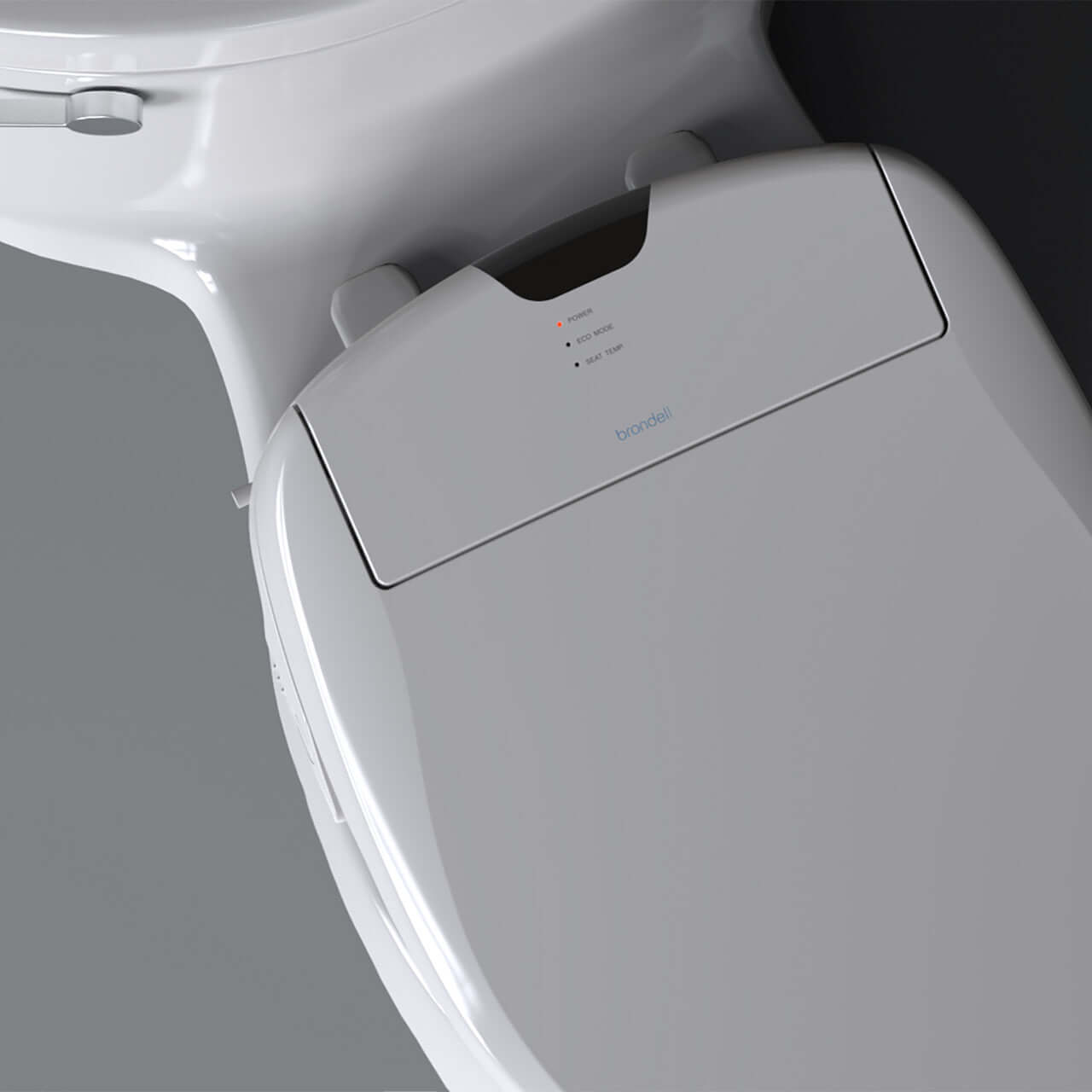 Brondell Swash 1400 Luxury Smart Bidet Toilet Seat with control panel and sleek design, enhancing bathroom comfort.