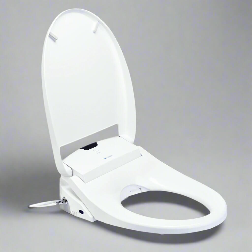 Brondell Swash 1400 Luxury Smart Bidet Toilet Seat with lid open, showcasing modern design and features.