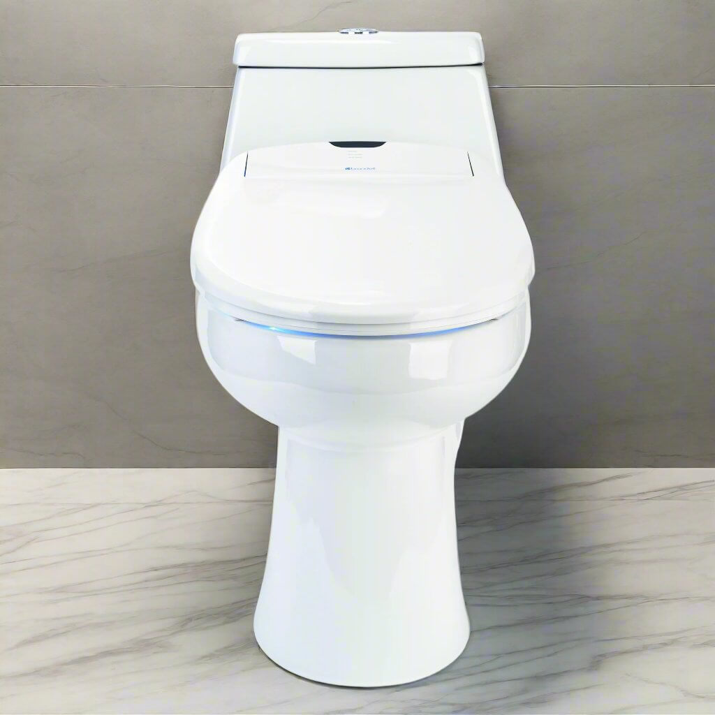 Front view of the Brondell Swash 1400 Luxury Smart Bidet Toilet Seat in white, designed for a modern bathroom experience.