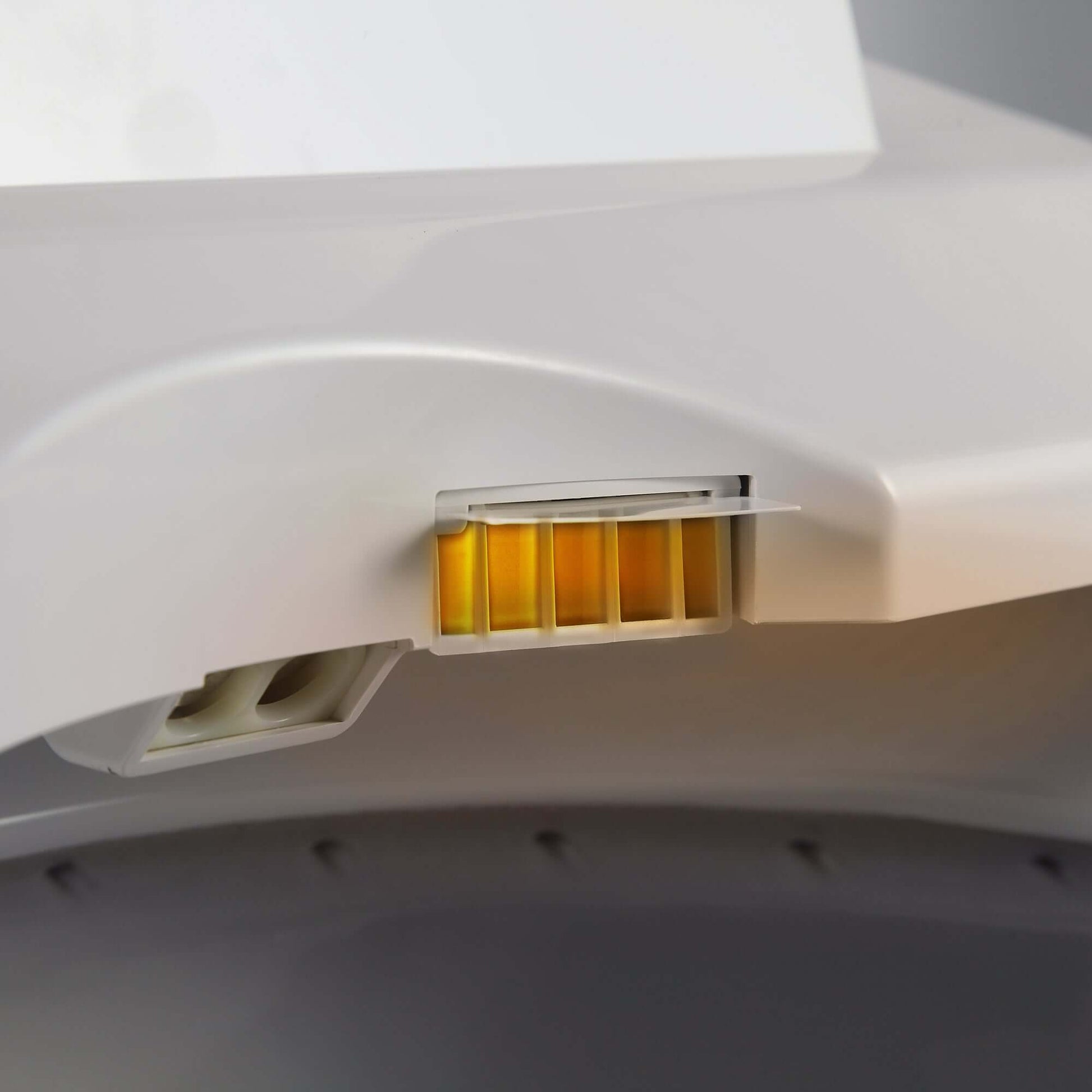 Close-up of the Brondell Swash 1400 bidet toilet seat's control panel features for customization and convenience.