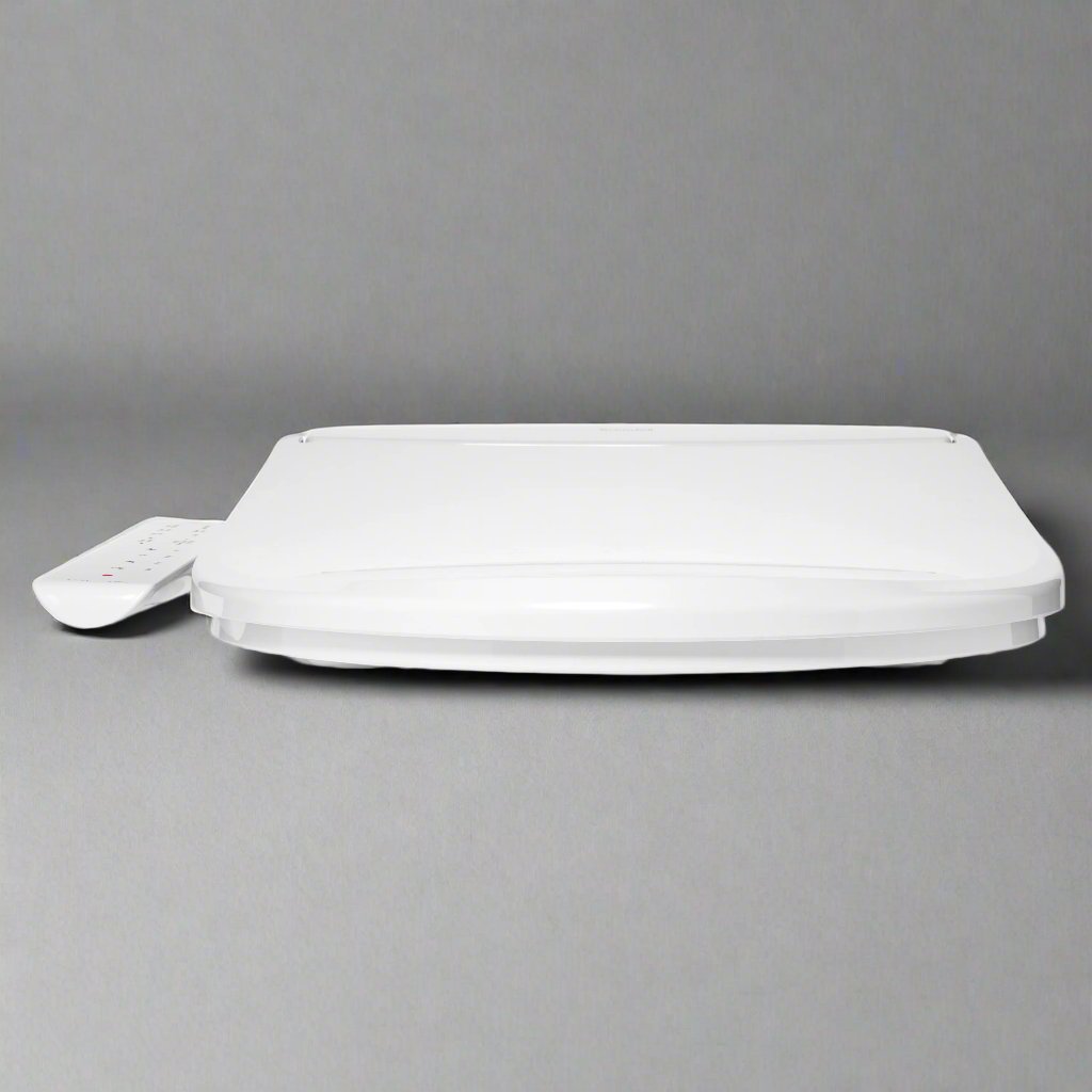 Brondell Swash Thinline T22 smart bidet seat with side arm control, sleek low-profile design.