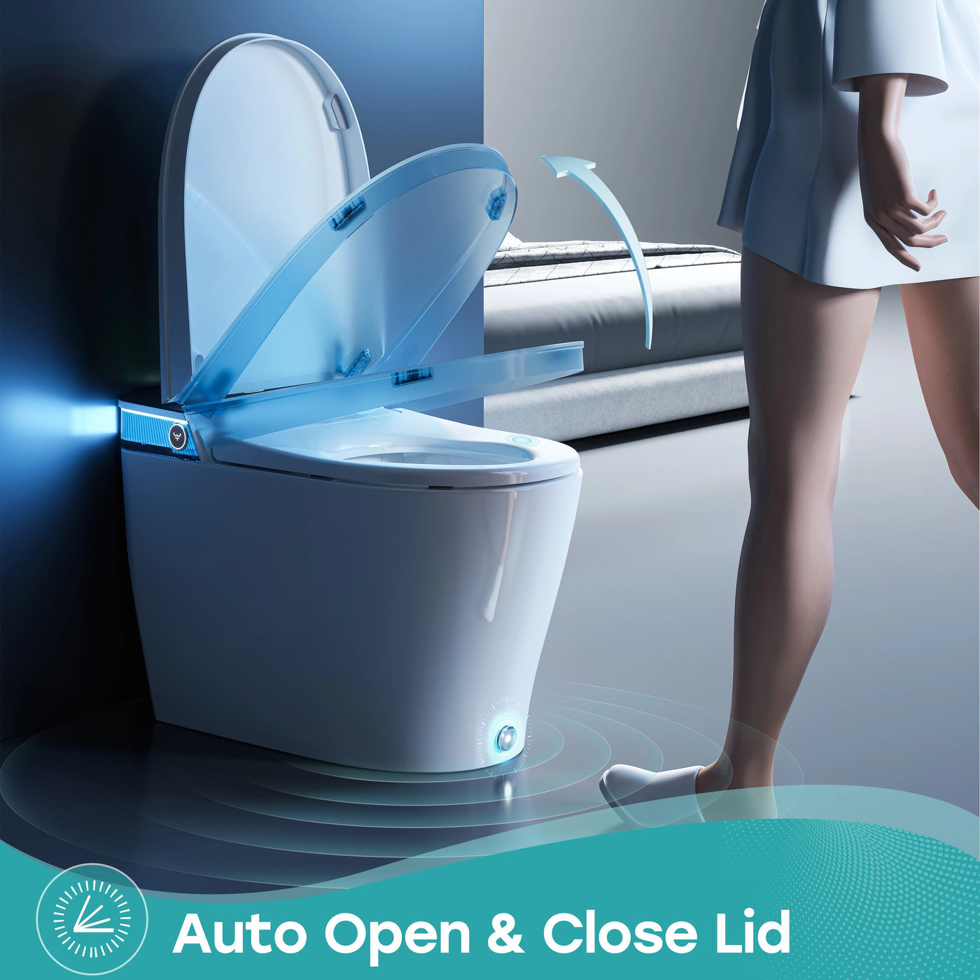 Horow T38 Smart Toilet with auto open and close lid feature for added convenience and hygiene.