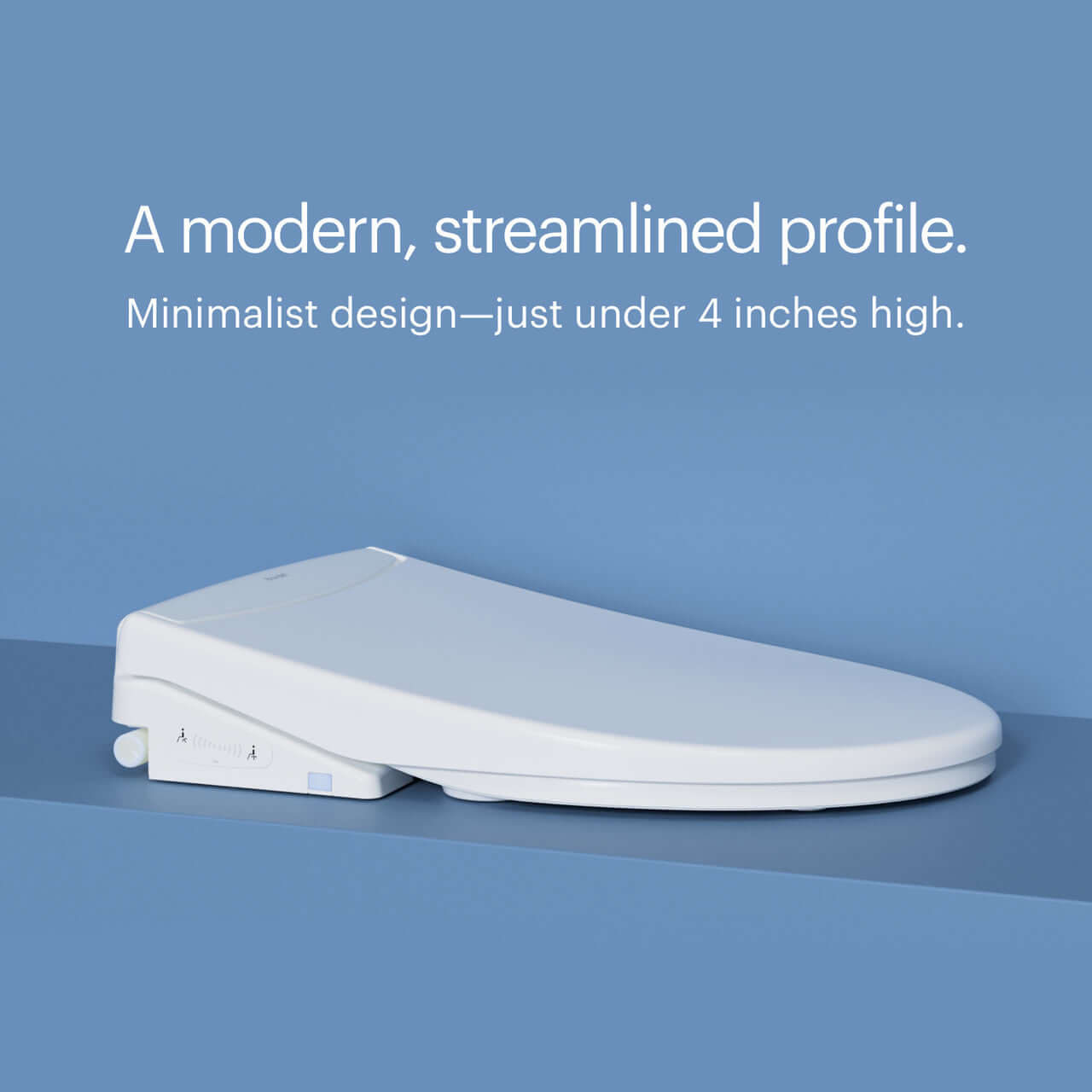 Brondell Swash Eco T66 bidet toilet seat with modern slim design under 4 inches high.