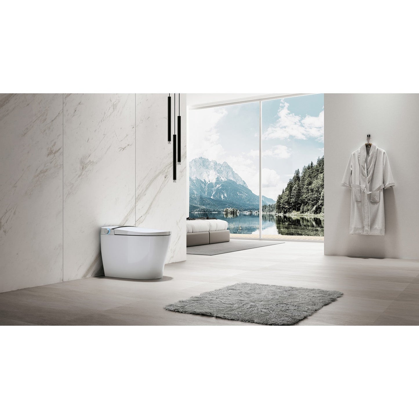 Kingston Brass Upton Smart Toilet with UV Sterilization, Auto Lid, Air Dryer