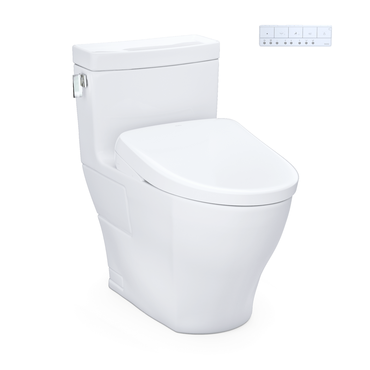 TOTO Legato Washlet+ S7A Bidet Toilet in white with control panel for advanced functions.