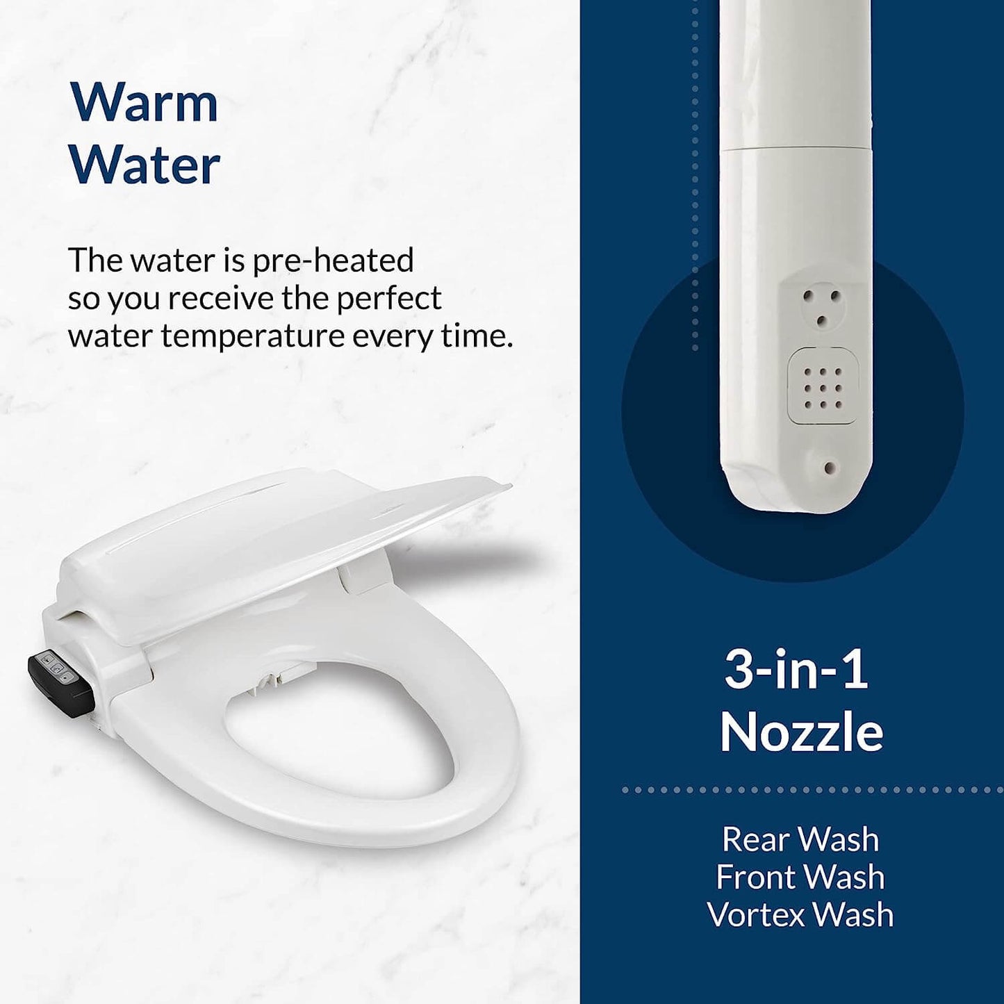 BB-1000 Supreme Bio Bidet Smart Toilet Seat - Collage of multiple views with list of features