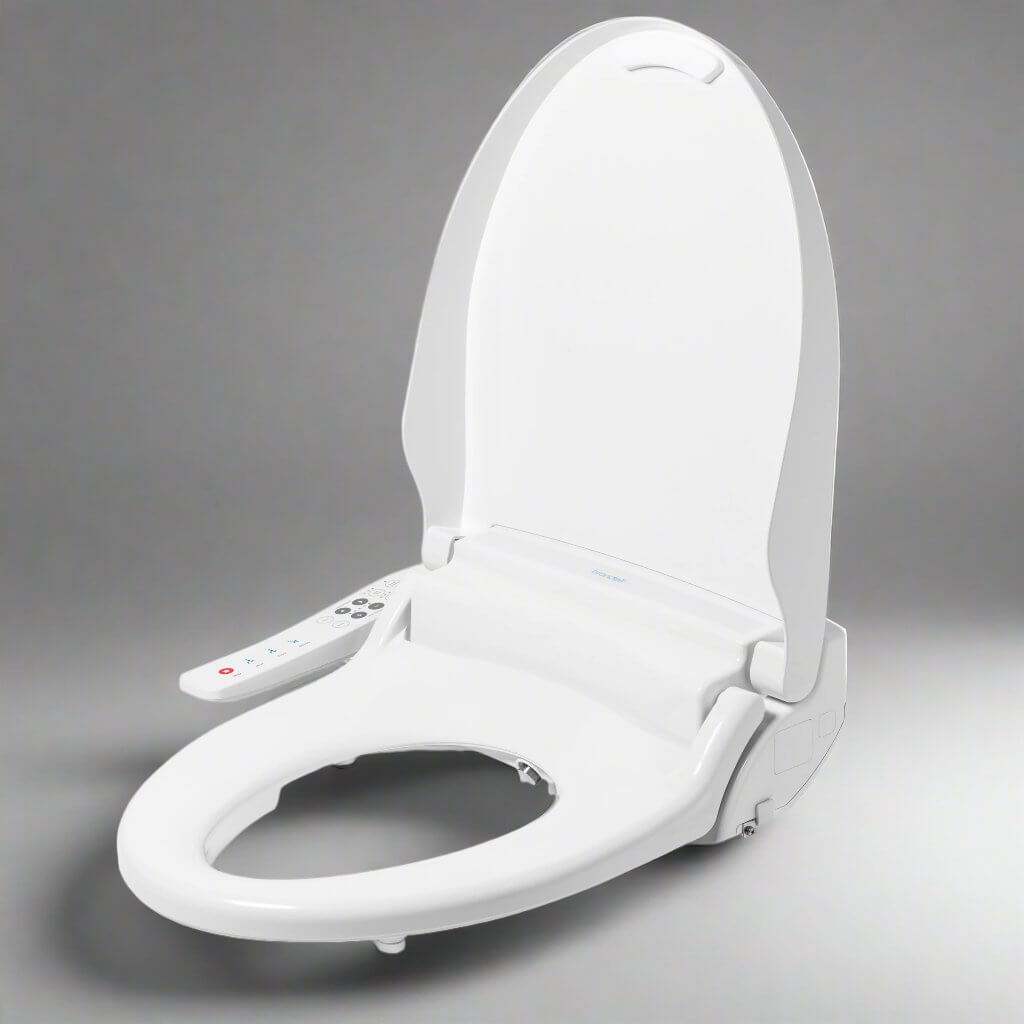 Brondell Swash BL67 Advanced Bidet Toilet Seat with side arm controls and heated seat for comfortable use.