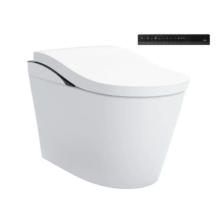 White toilet bowl with a seat on a white background