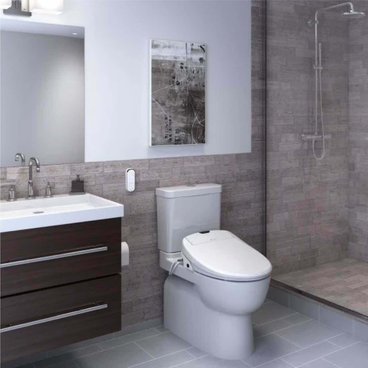 Brondell Swash 1400 Luxury Smart Bidet Toilet Seat in a modern bathroom setting.