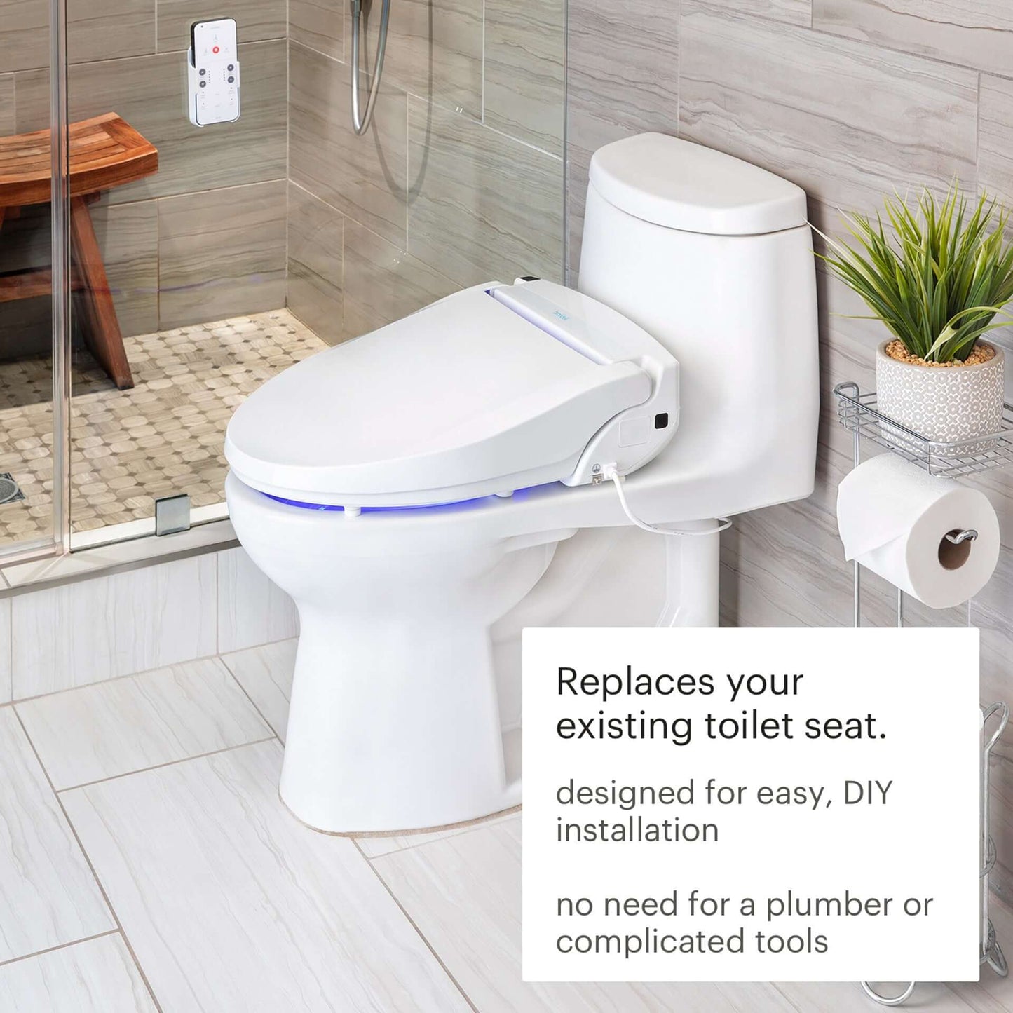 Brondell Swash BL97 bidet toilet seat installed in modern bathroom with easy DIY setup.