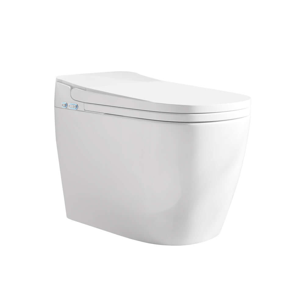 Swiss Madison Avancer Smart Bidet Toilet in glossy white, featuring sleek, modern design and advanced bidet functionality.
