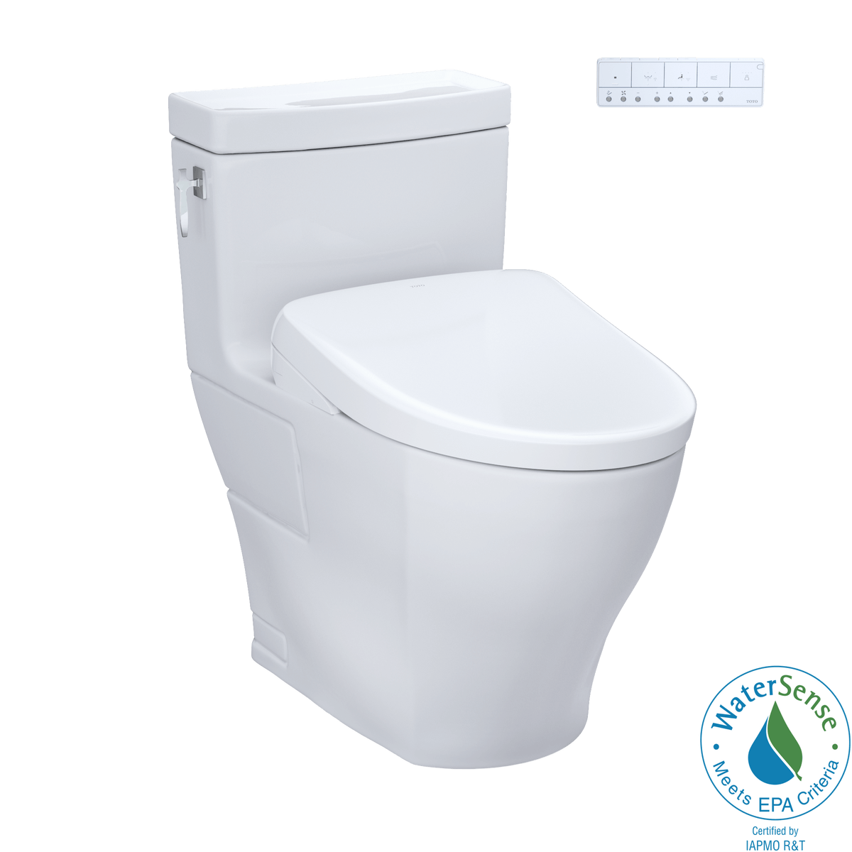 White toilet on white background