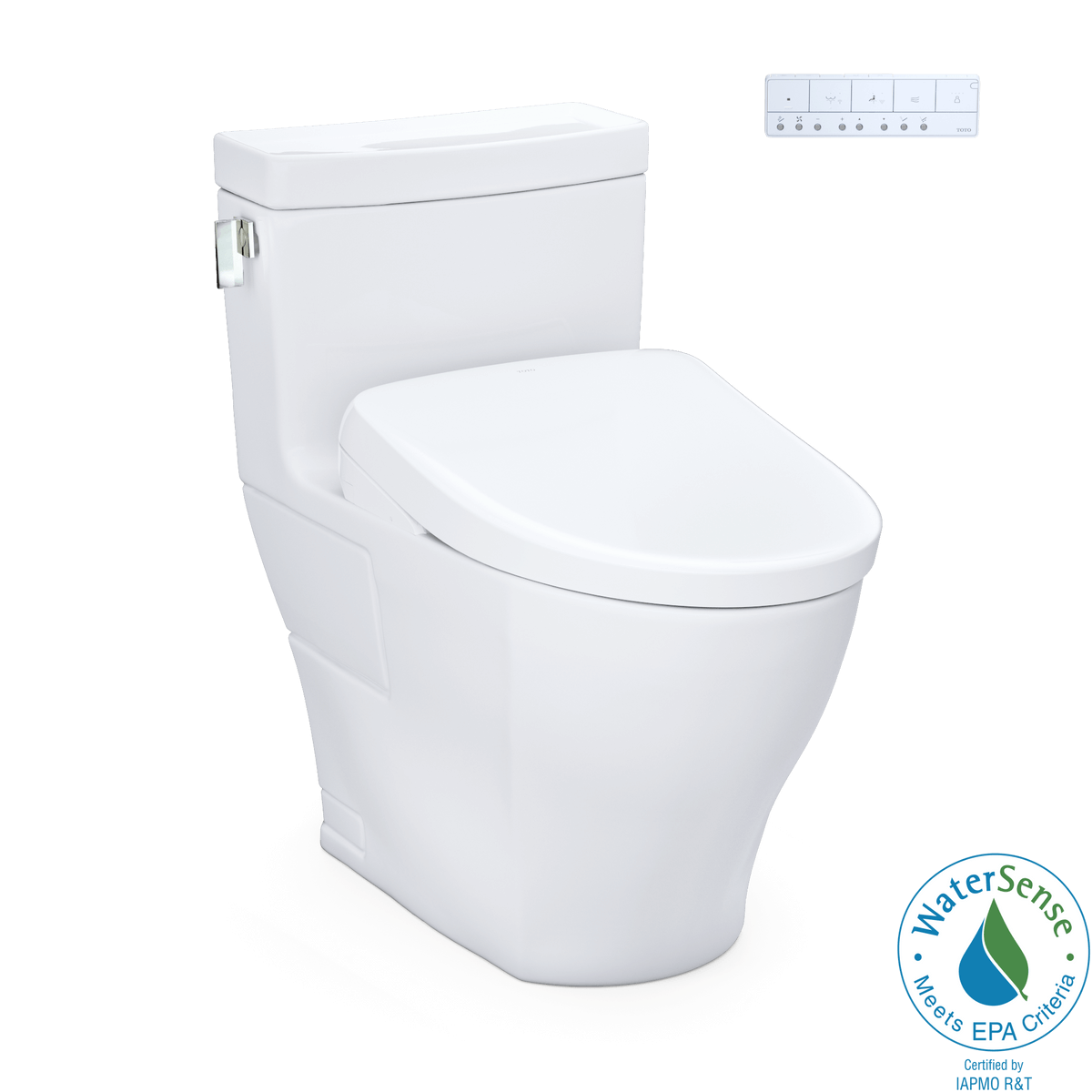 White toilet on white background