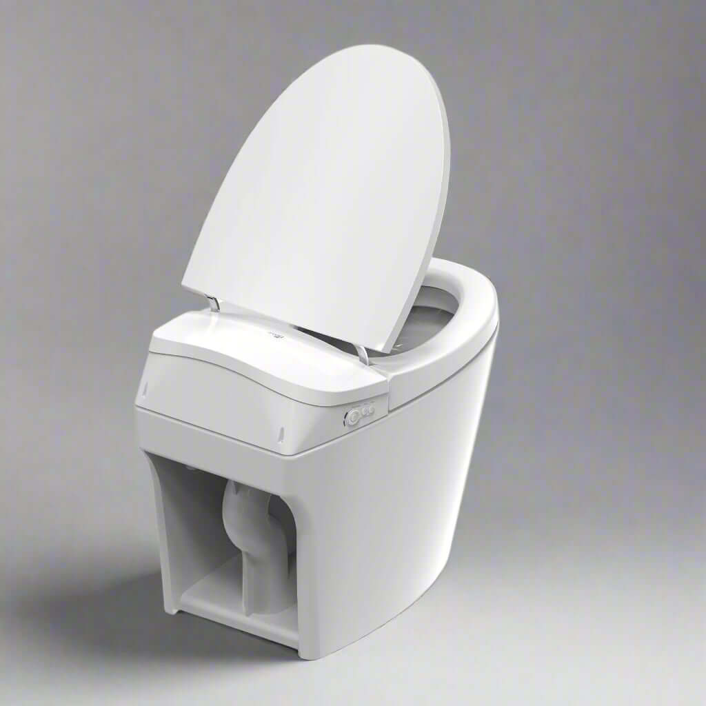 Bio Bidet Discovery DLX elongated smart toilet with tankless design and automatic flushing for modern elegance.