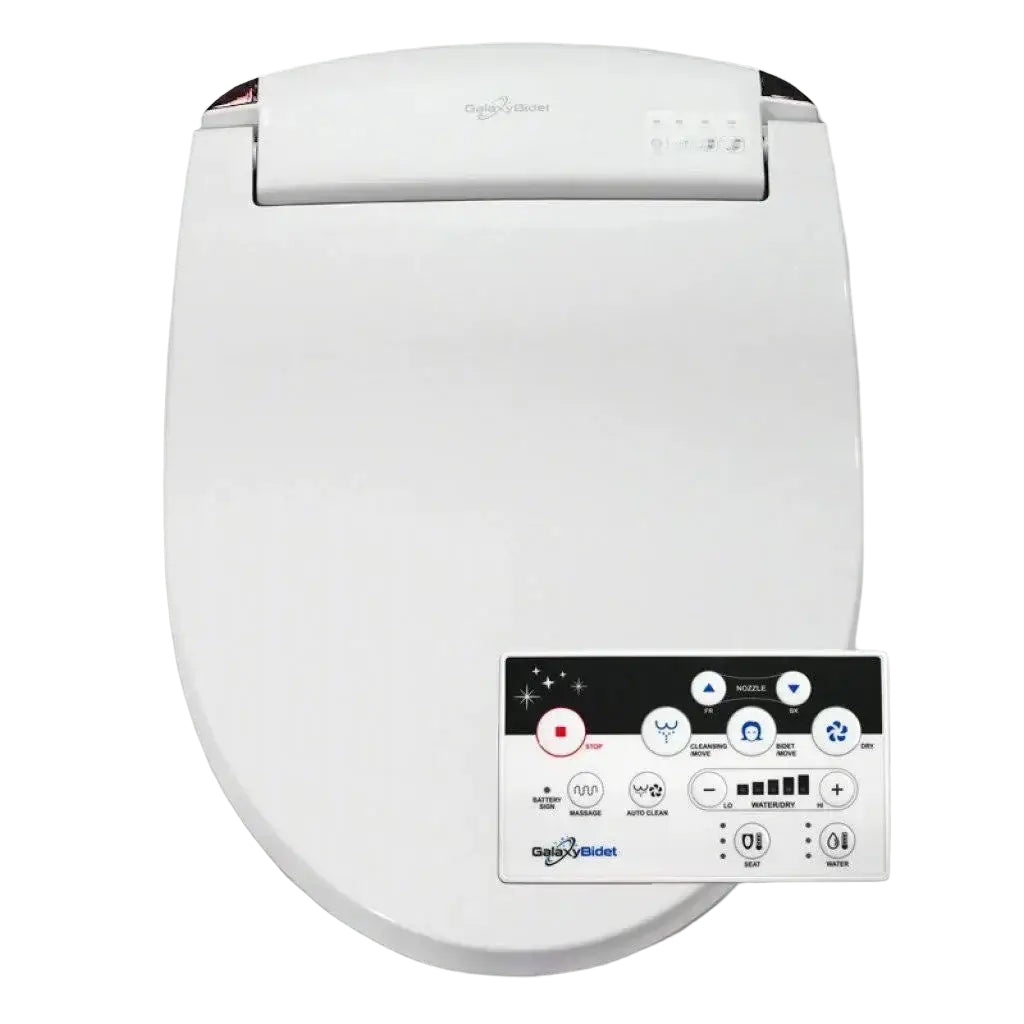 Galaxy Bidet 5000 Smart Bidet Toilet Seat - Top view with remote at side