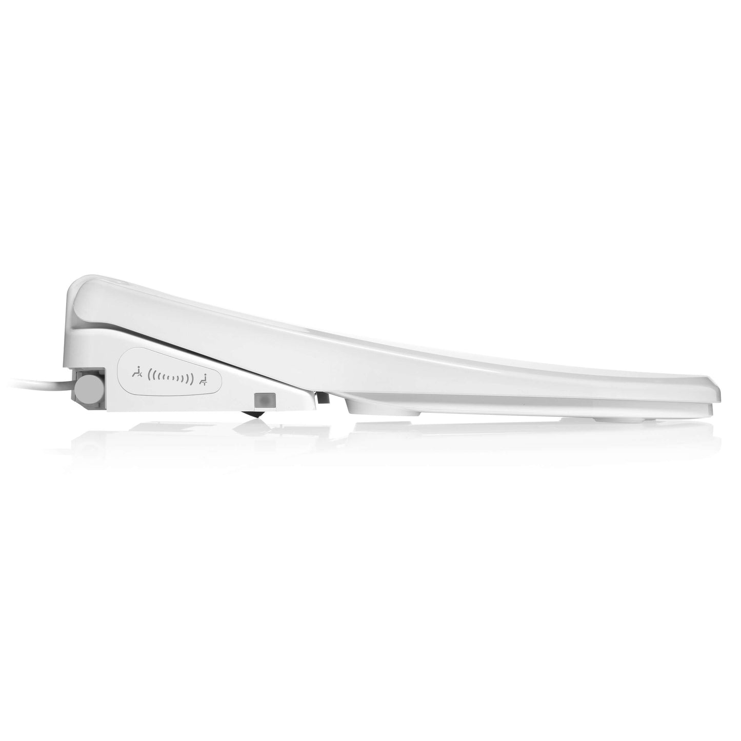 Brondell Swash Thinline T44 Smart Bidet Seat shown from the side, featuring a sleek, ultra-slim design.