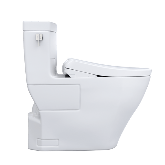 Side view of TOTO Legato Washlet+ S7 Bidet Toilet, showcasing its sleek, modern design.