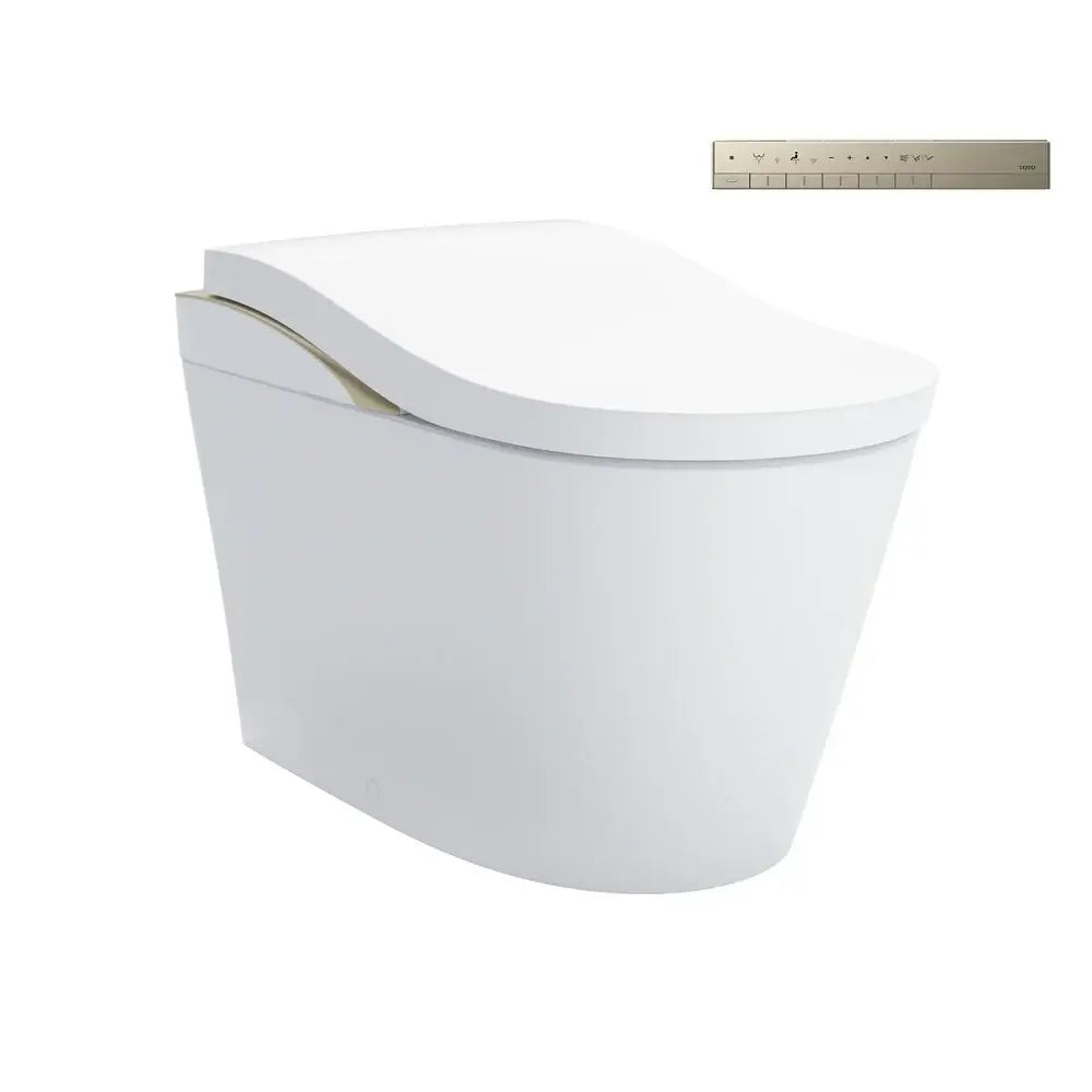 White freestanding bathtub with a ruler for scale on a white background