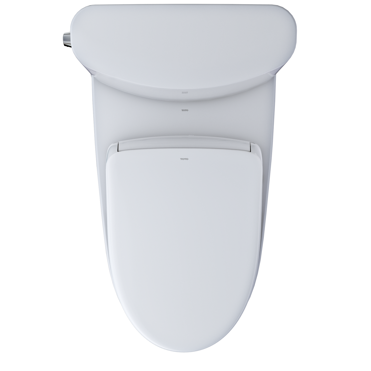 White TOTO Nexus toilet seat looking from above on a white background