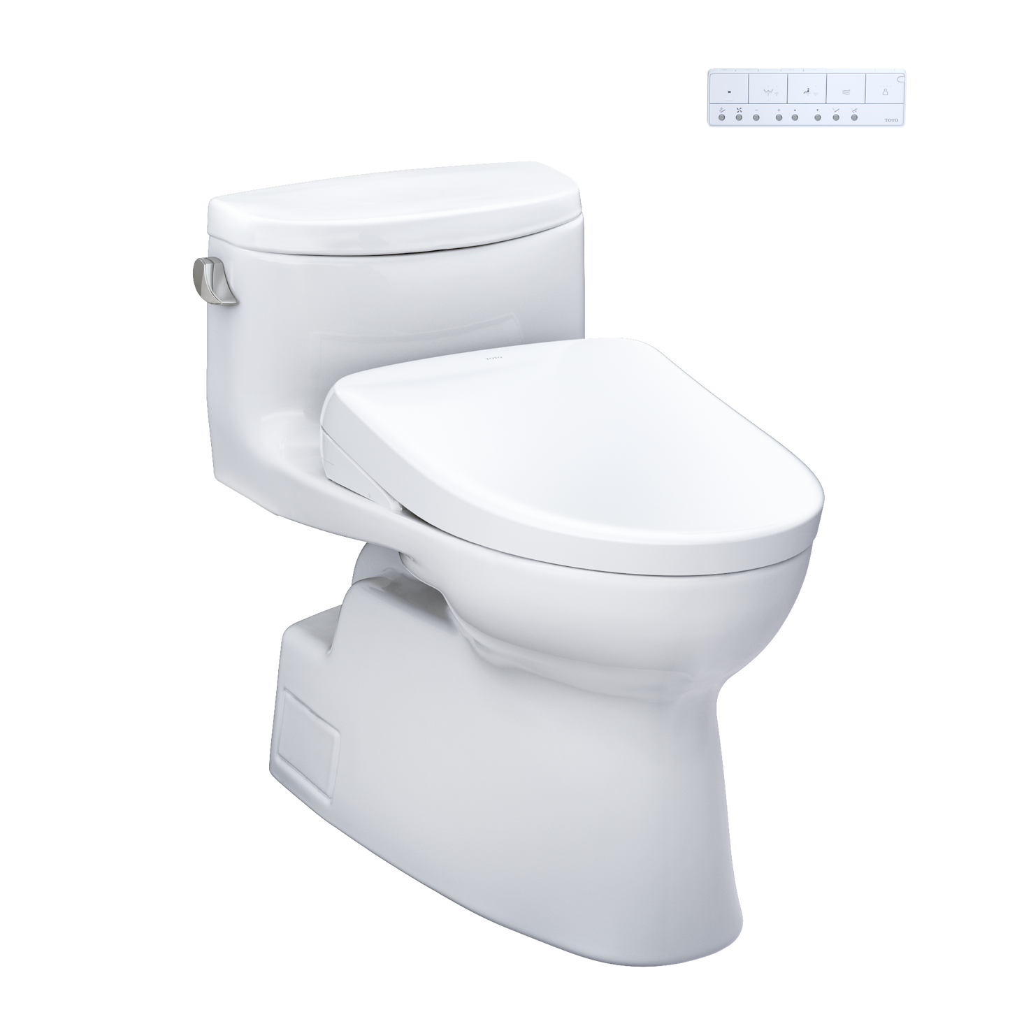 White toilet on white background