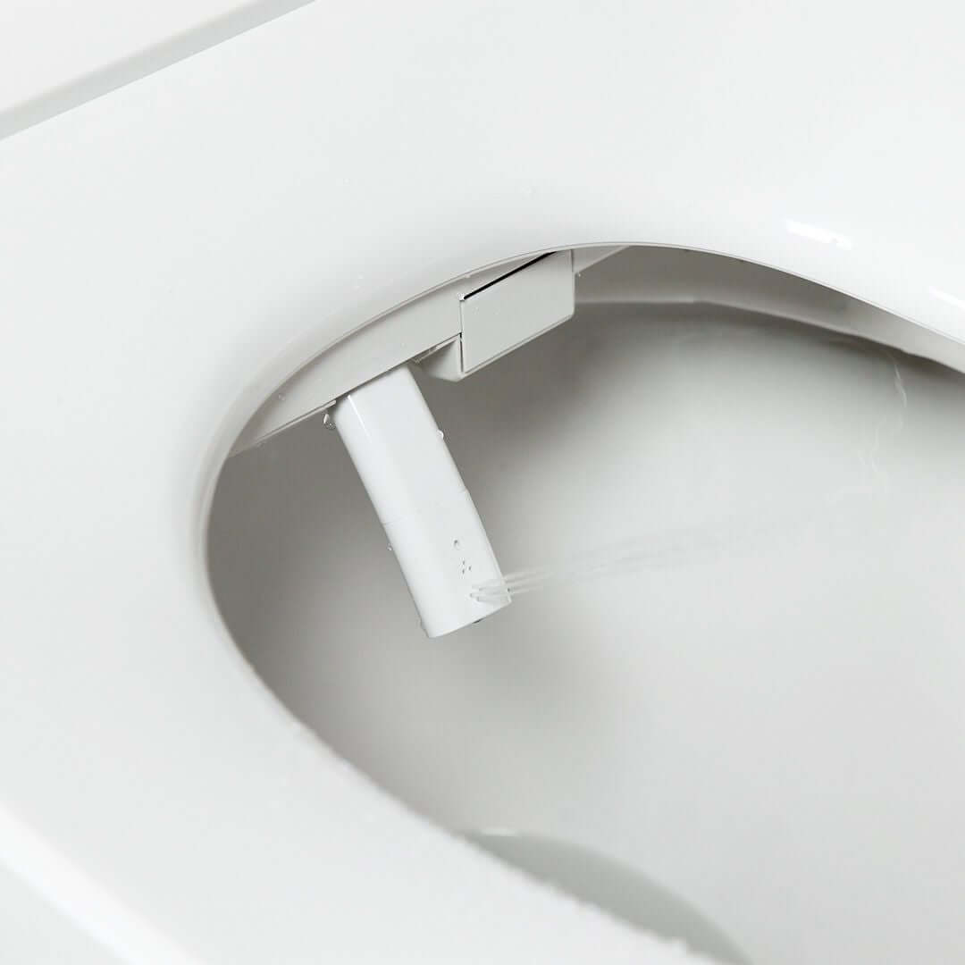 Nova Bidet Ultra NOVA bidet nozzle showing water spray feature for superior hygiene and comfort.