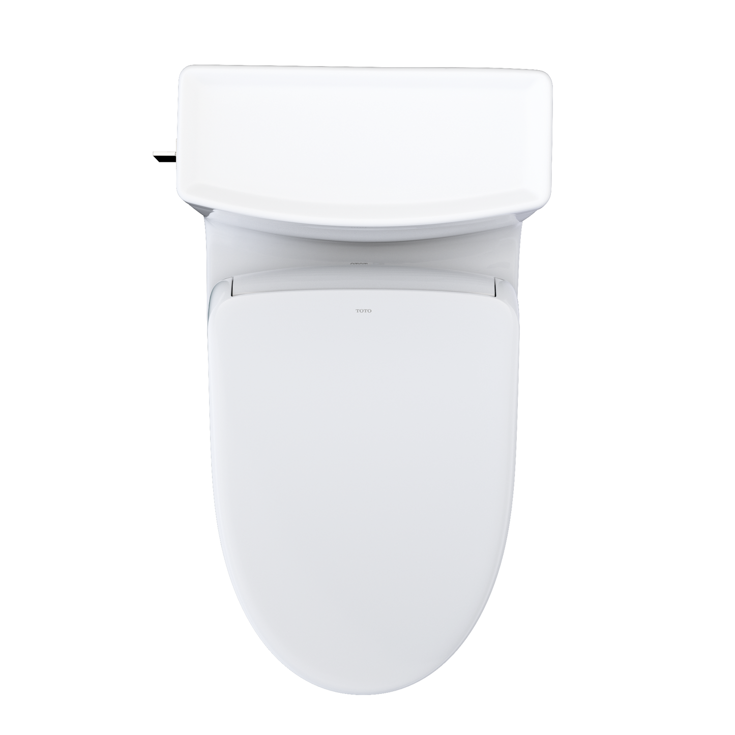 White toilet bowl with seat on a white background