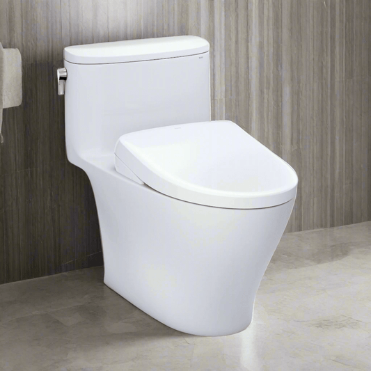 TOTO Nexus 1G Washlet+ S7 bidet toilet with sleek design in modern bathroom setting.