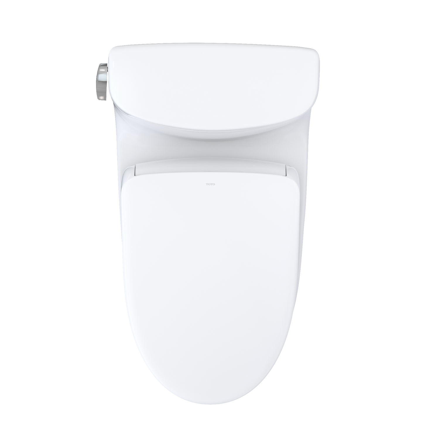 White toilet bowl with tank on a white background