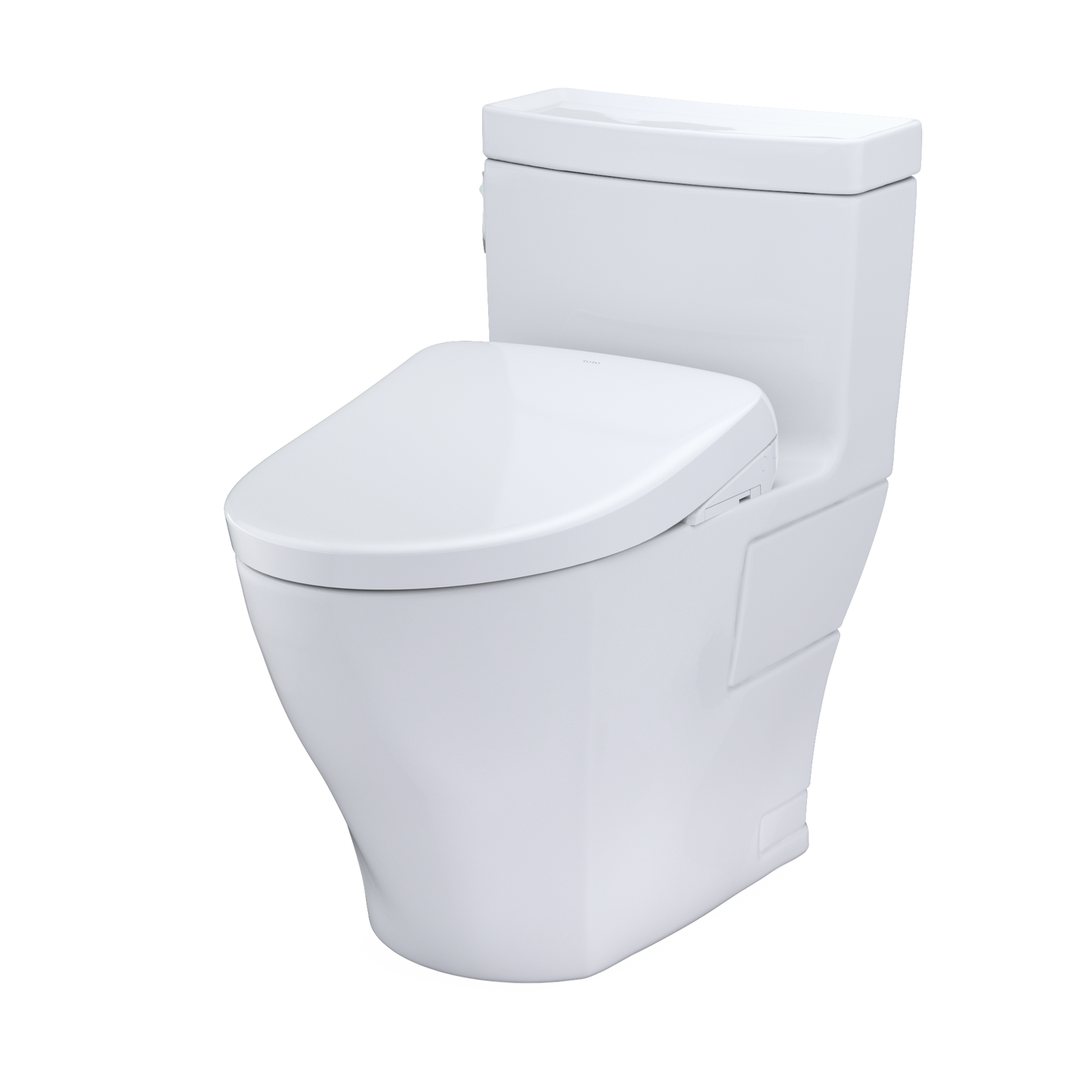 White toilet on a white background