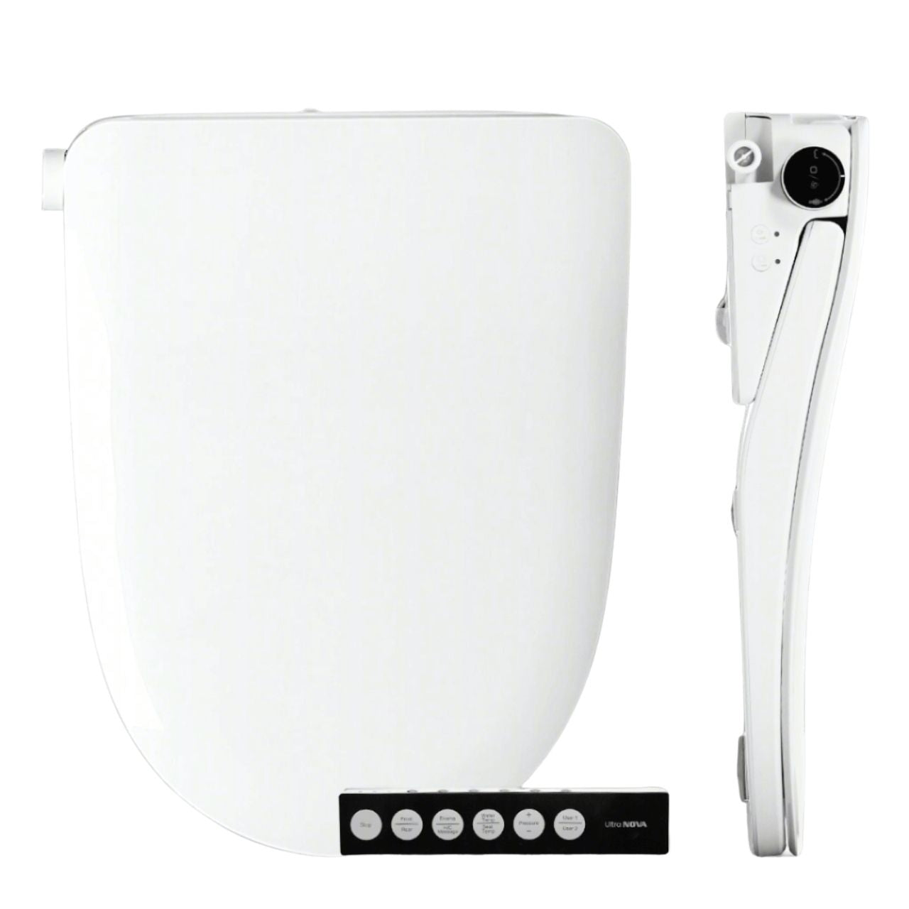 Nova Bidet Ultra NOVA toilet seat with remote control and sleek design, perfect for luxury hygiene experience.