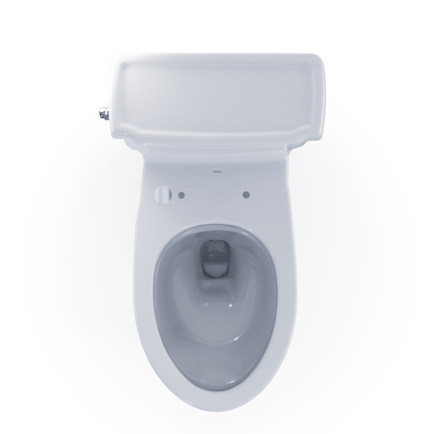 Top view of TOTO Guinevere WASHLET+ S7A Bidet Toilet, white finish, featuring advanced bidet technology.