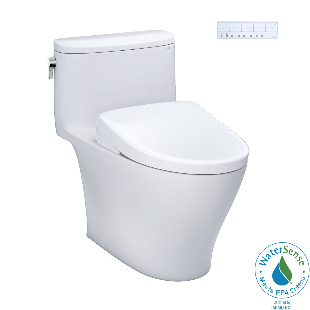 White toilet on white background